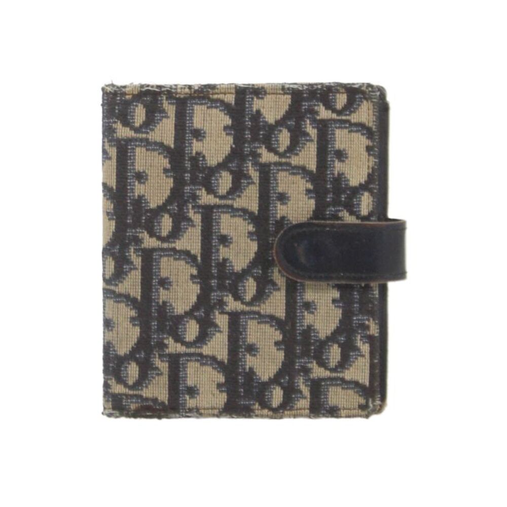 Christian Dior Womens Canvas Monogram Trotter Oblique Wallet Beige